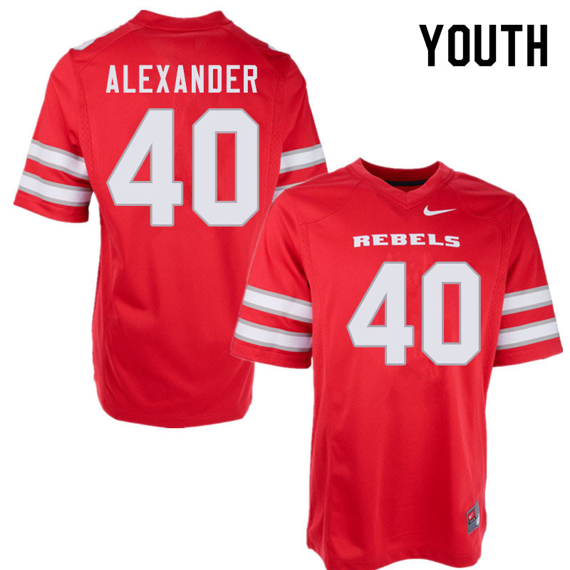 Youth #40 JD Alexander UNLV Rebels College Football Jerseys Sale-Red - Click Image to Close